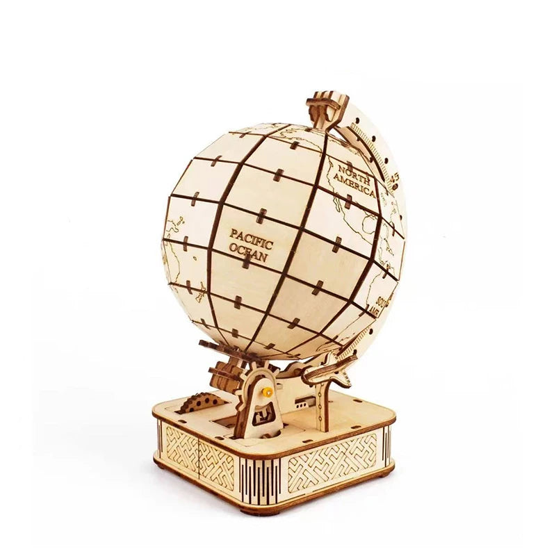 DIY 3D Holzpuzzle Grammophon Mechanisches Modellbausatz Vintage Plattenspieler Spieluhr Montage-Spielzeug STEM Wissenschafts-Set für Erwachsene & Kinder