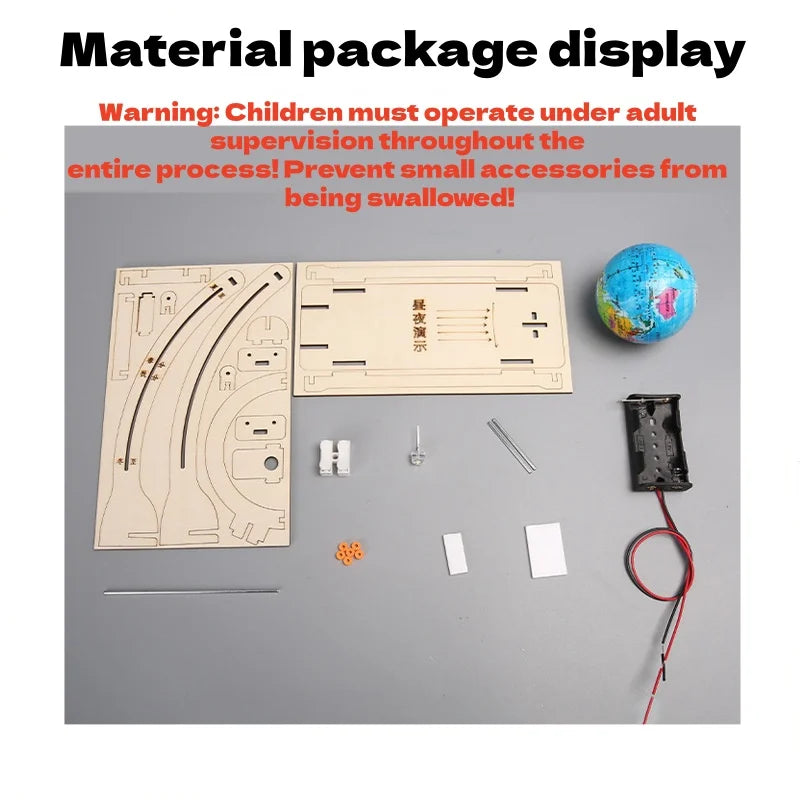 DIY Erde Modell Tag Nacht Zyklus Wissenschaft Kit STEM Pädagogische Globus Spielzeug für Kinder Klassenzimmer Physik Lernen Holz Handgemachte Spielzeug