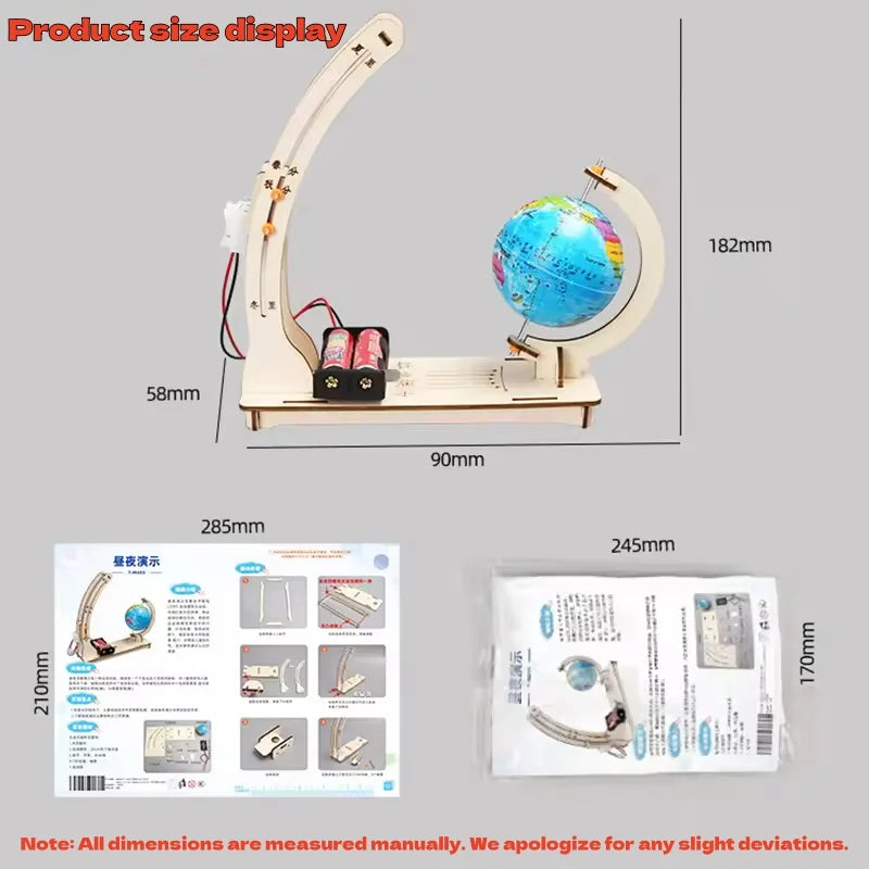 DIY Erde Modell Tag Nacht Zyklus Wissenschaft Kit STEM Pädagogische Globus Spielzeug für Kinder Klassenzimmer Physik Lernen Holz Handgemachte Spielzeug