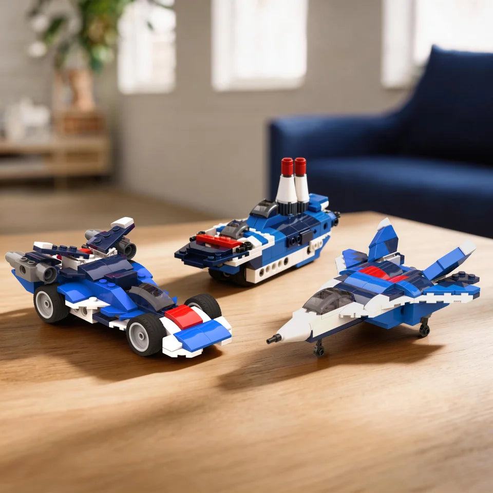 Apitor 12-in-1 STEM-Baukasten Kreatives Konstruktionsspielzeug App-Handbuch Kampfjet-Roboter DIY-Aktivität für Kinder ab 6 Jahren