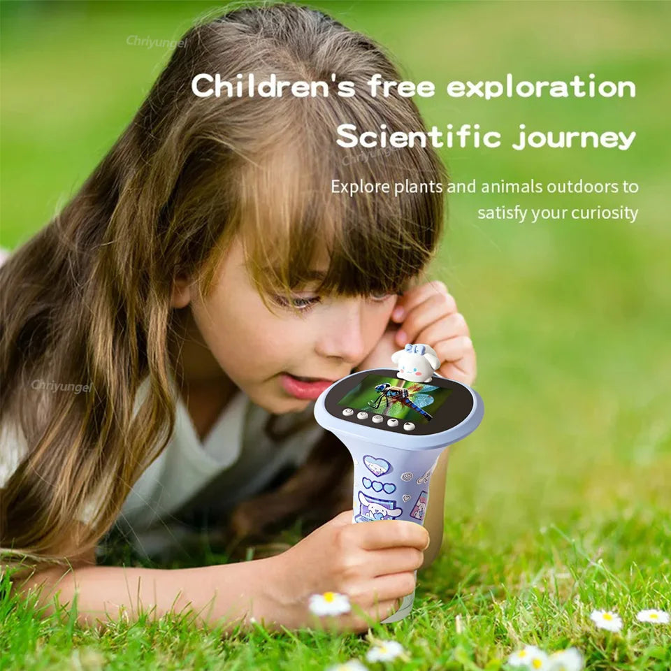 Chriyungel 1000X Handheld-Digitalmikroskop für Kinder, STEM-Wissenschaftsspielzeug mit LED-Licht für Foto, Video, Lernspielzeug, Geschenk