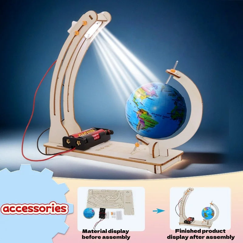 DIY Erde Modell Tag Nacht Zyklus Wissenschaft Kit STEM Pädagogische Globus Spielzeug für Kinder Klassenzimmer Physik Lernen Holz Handgemachte Spielzeug