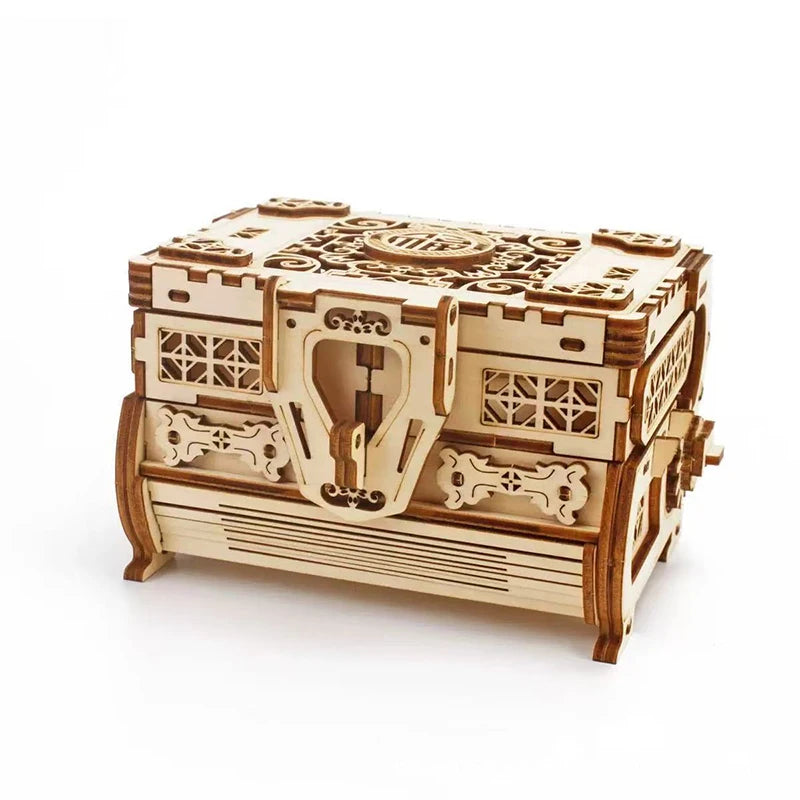 DIY 3D Holzpuzzle Grammophon Mechanisches Modellbausatz Vintage Plattenspieler Spieluhr Montage-Spielzeug STEM Wissenschafts-Set für Erwachsene & Kinder
