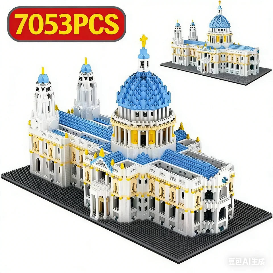 Micro Particle St. Paul's Cathedral Bausatz, realistisches architektonisches Modellbauset, pädagogisches STEM-Spielzeug und kreatives S