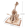 Robotime ROKR 3D-Holzpuzzle, magisches Cello, mechanische Spieluhr, beweglicher Stiel, lustiges kreatives Spielzeug für Kinder und Mädchen AMK63