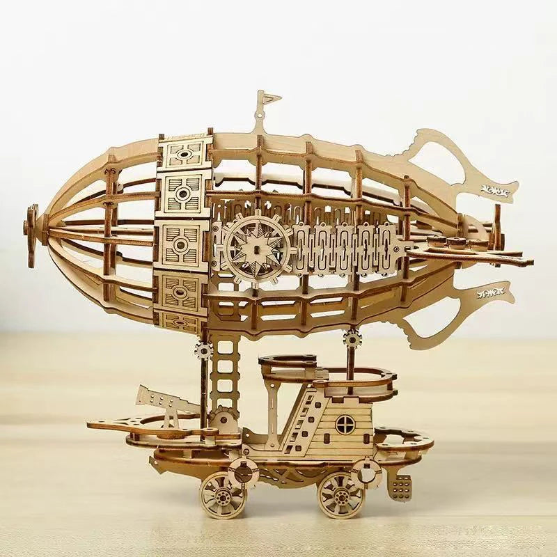 DIY 3D Holzpuzzle Grammophon Mechanisches Modellbausatz Vintage Plattenspieler Spieluhr Montage-Spielzeug STEM Wissenschafts-Set für Erwachsene & Kinder