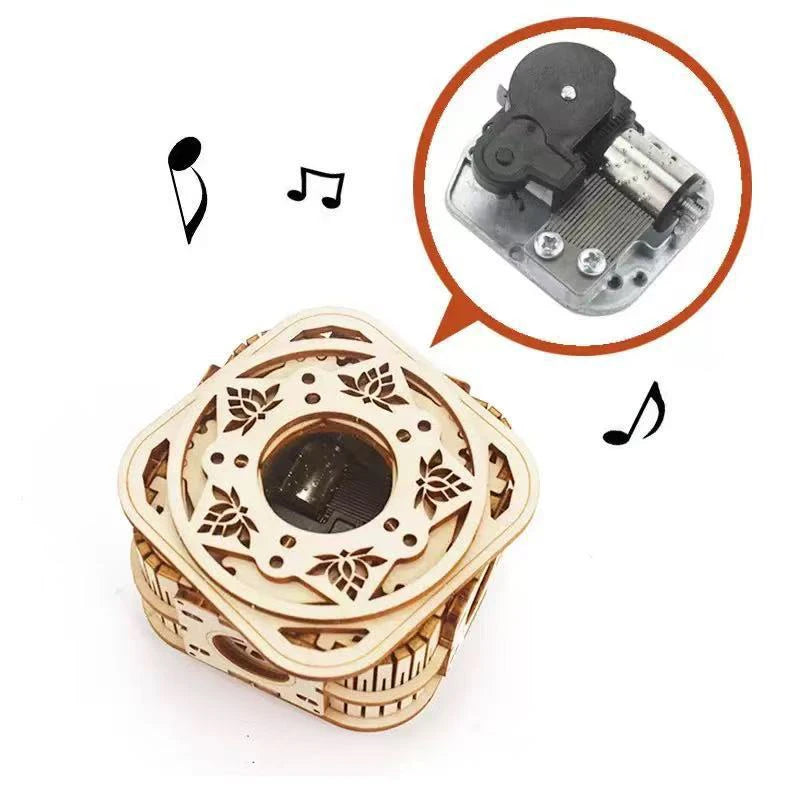 DIY 3D Holzpuzzle Grammophon Mechanisches Modellbausatz Vintage Plattenspieler Spieluhr Montage-Spielzeug STEM Wissenschafts-Set für Erwachsene & Kinder
